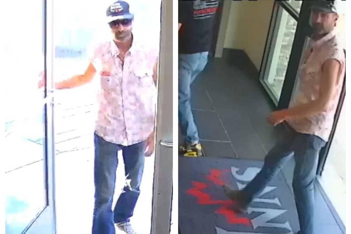Edmonton police are looking to identify this man, seen in Lloydminster with Scot MacDermid and his two children on Aug. 28, 2026.