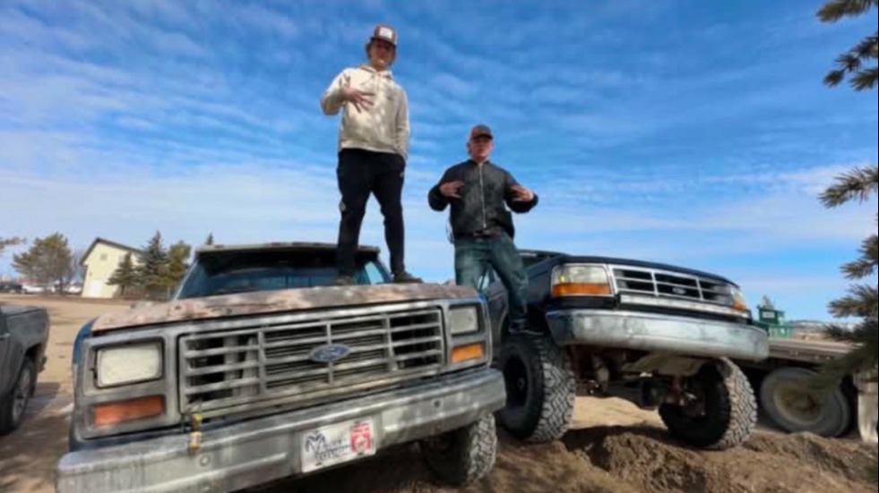 Luke Campbell with his truck.