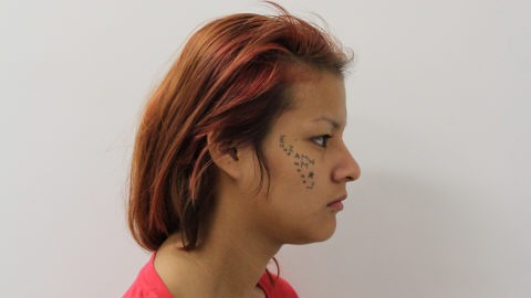 Terri Anne Fox also has a tattoo on her face.