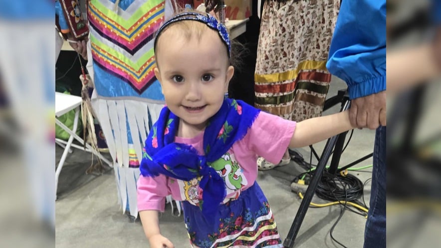 Sheila Acoose’s granddaughter, Phoenix, is three years old and will dance in the tiny tots show.