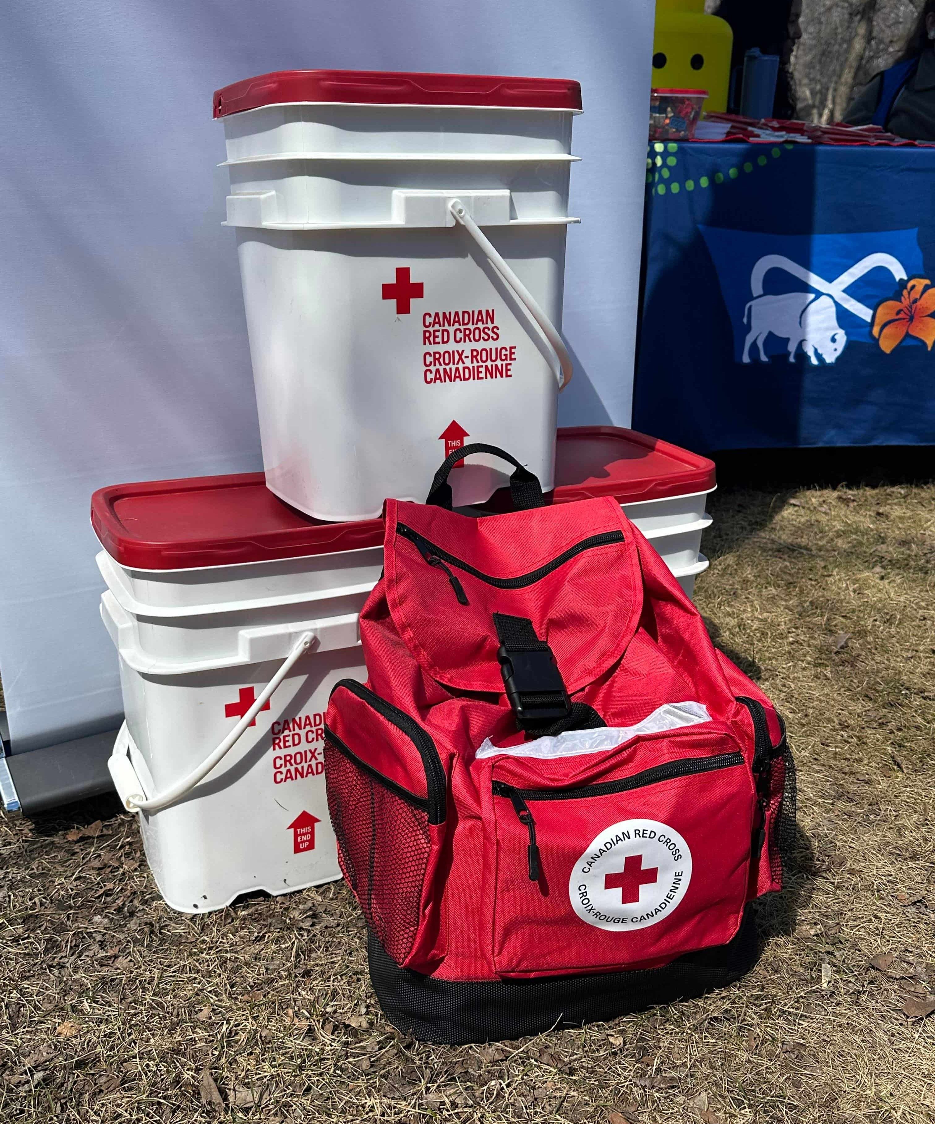 These emergency kits were being given away during the event on Friday in Kinsmen Park.