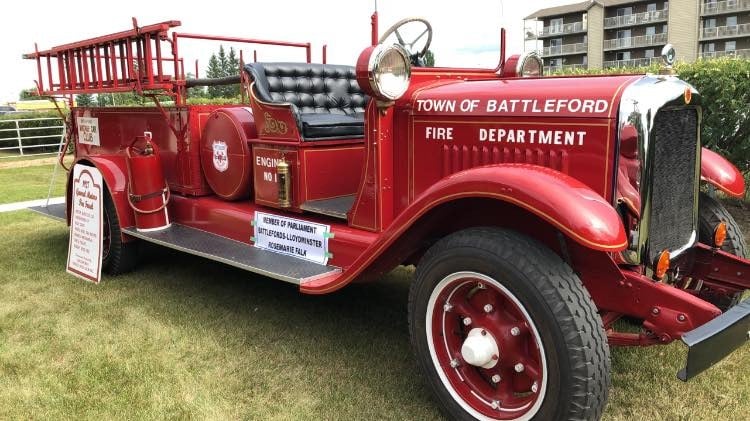 Town of Battleford's first firetruck, also restored by the club.