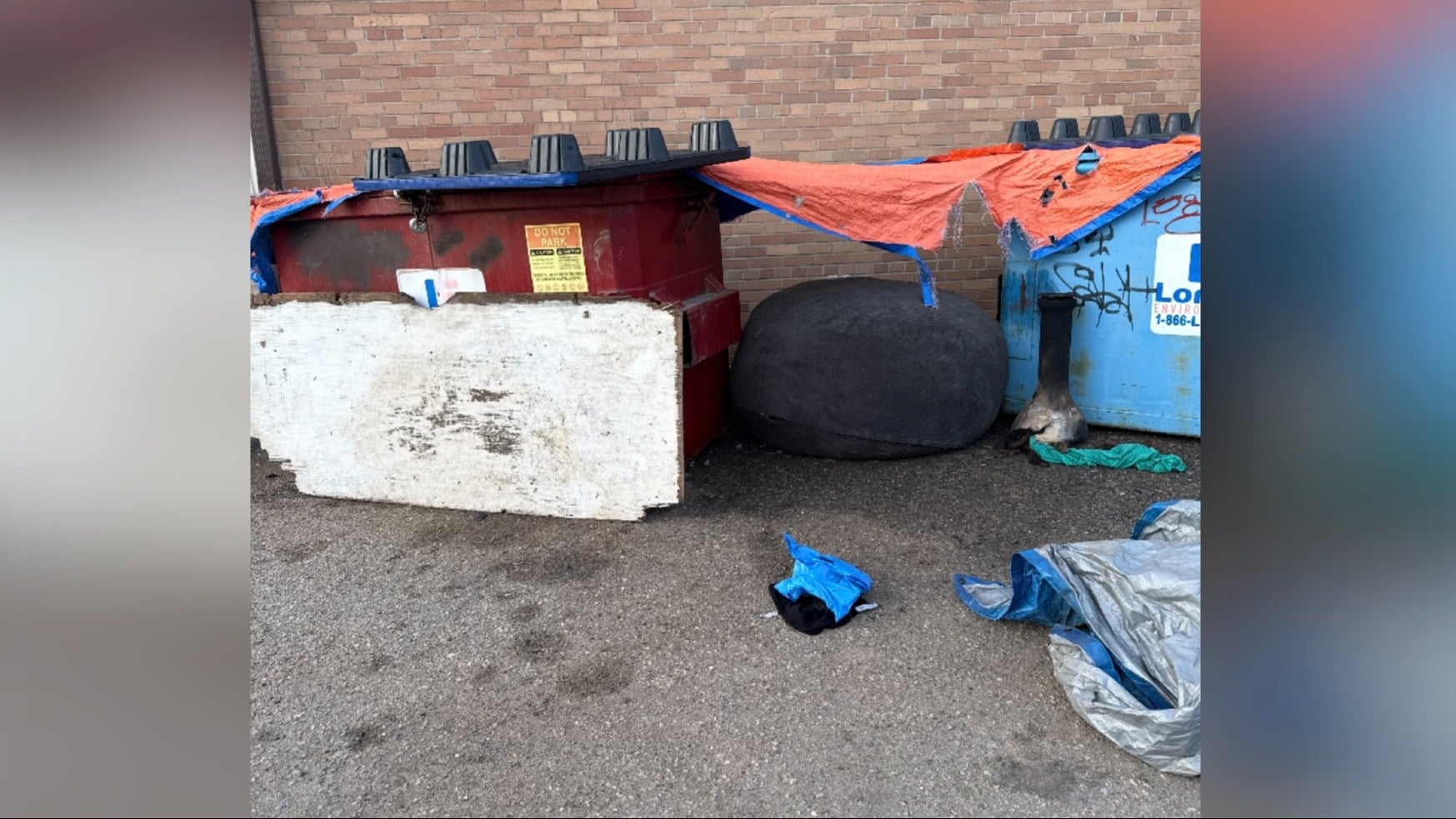Behind the Mennonite Community Closet building.