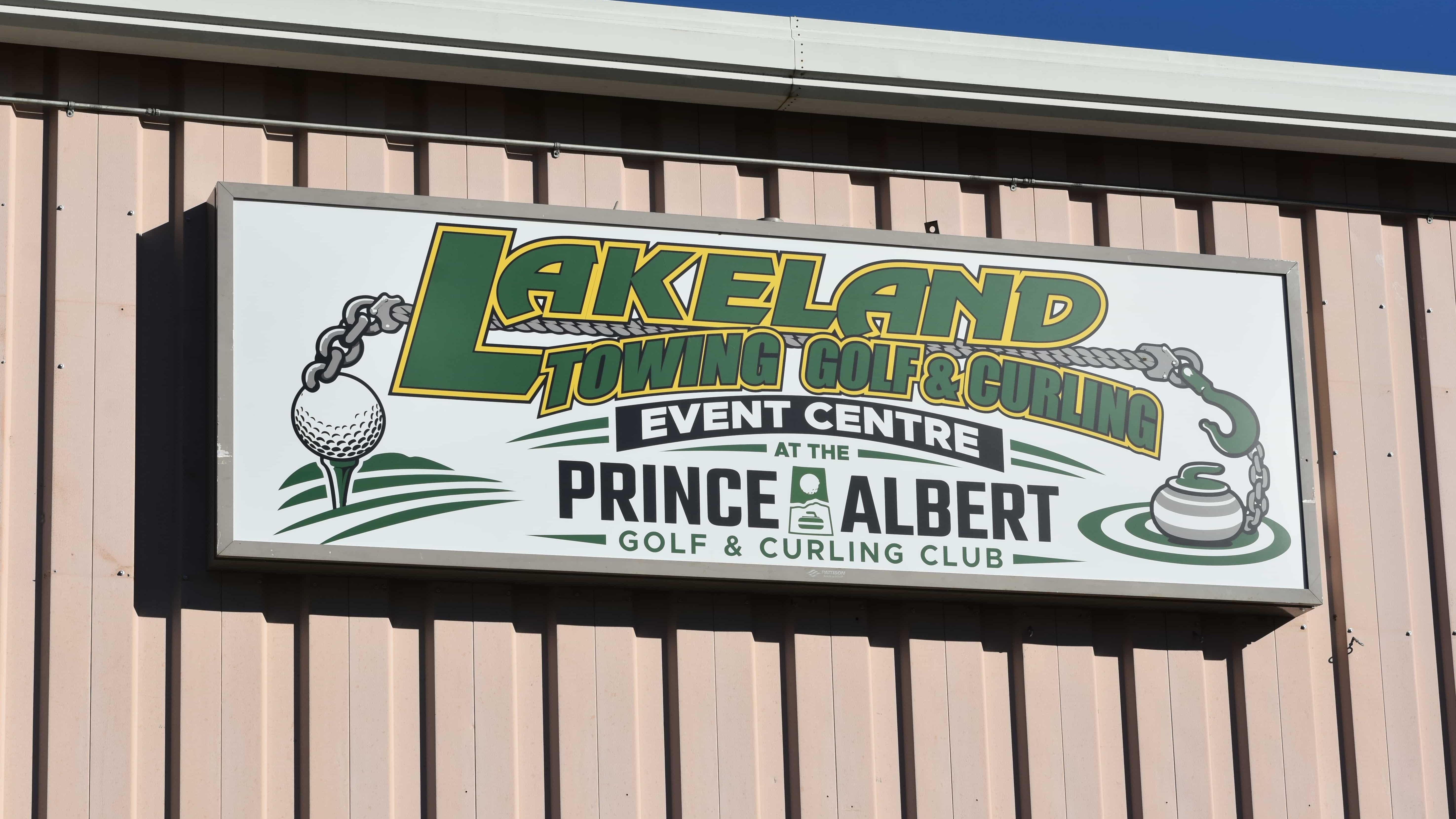 The new sign that overlooks the main parking lot at the Golf & Curling Centre.