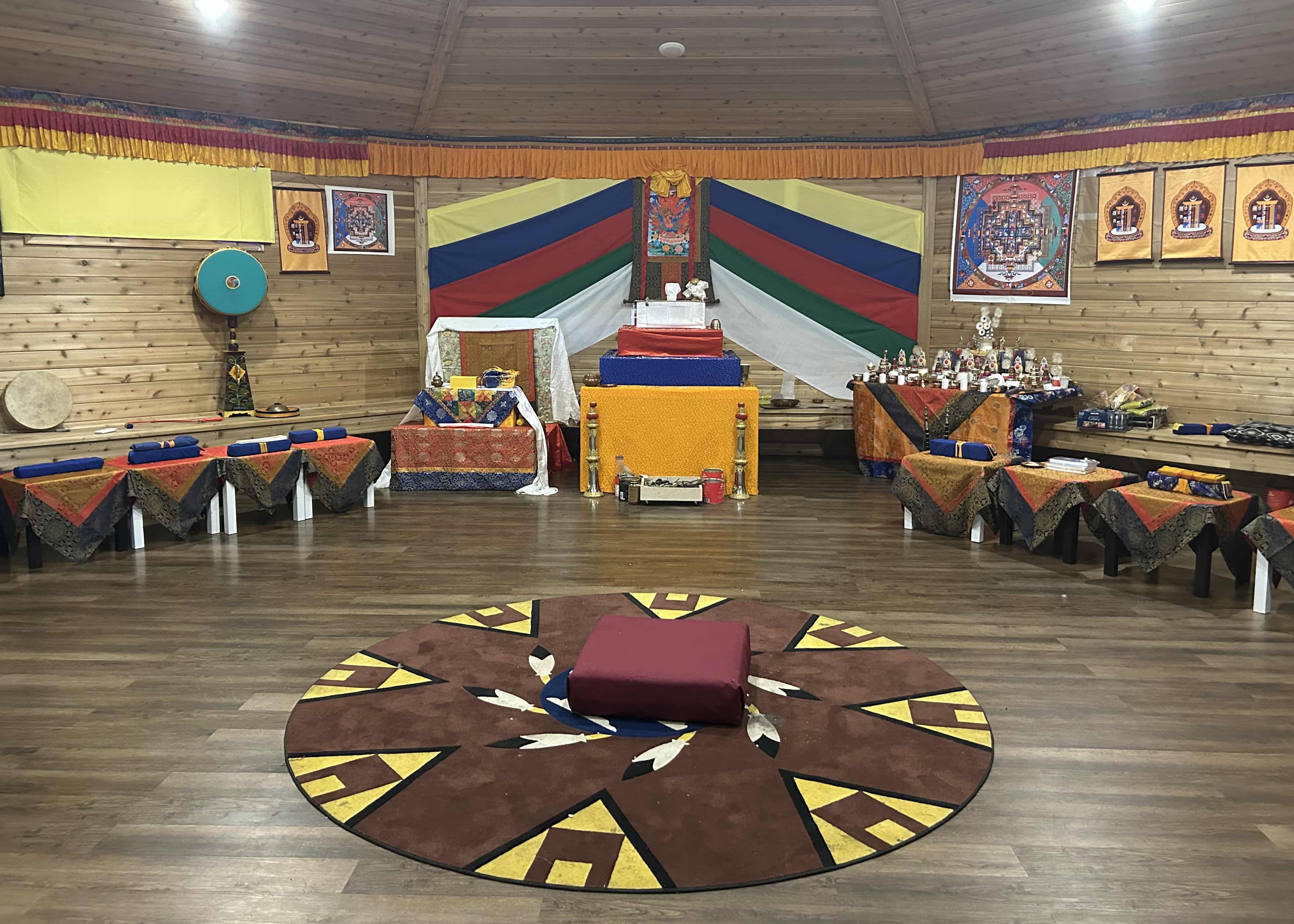 The sweat lodge at Ahtahkakoop where the monks brought their own tapestries and built their own shrine for their prayers and ceremonies. Everything the monks brought was hand made.