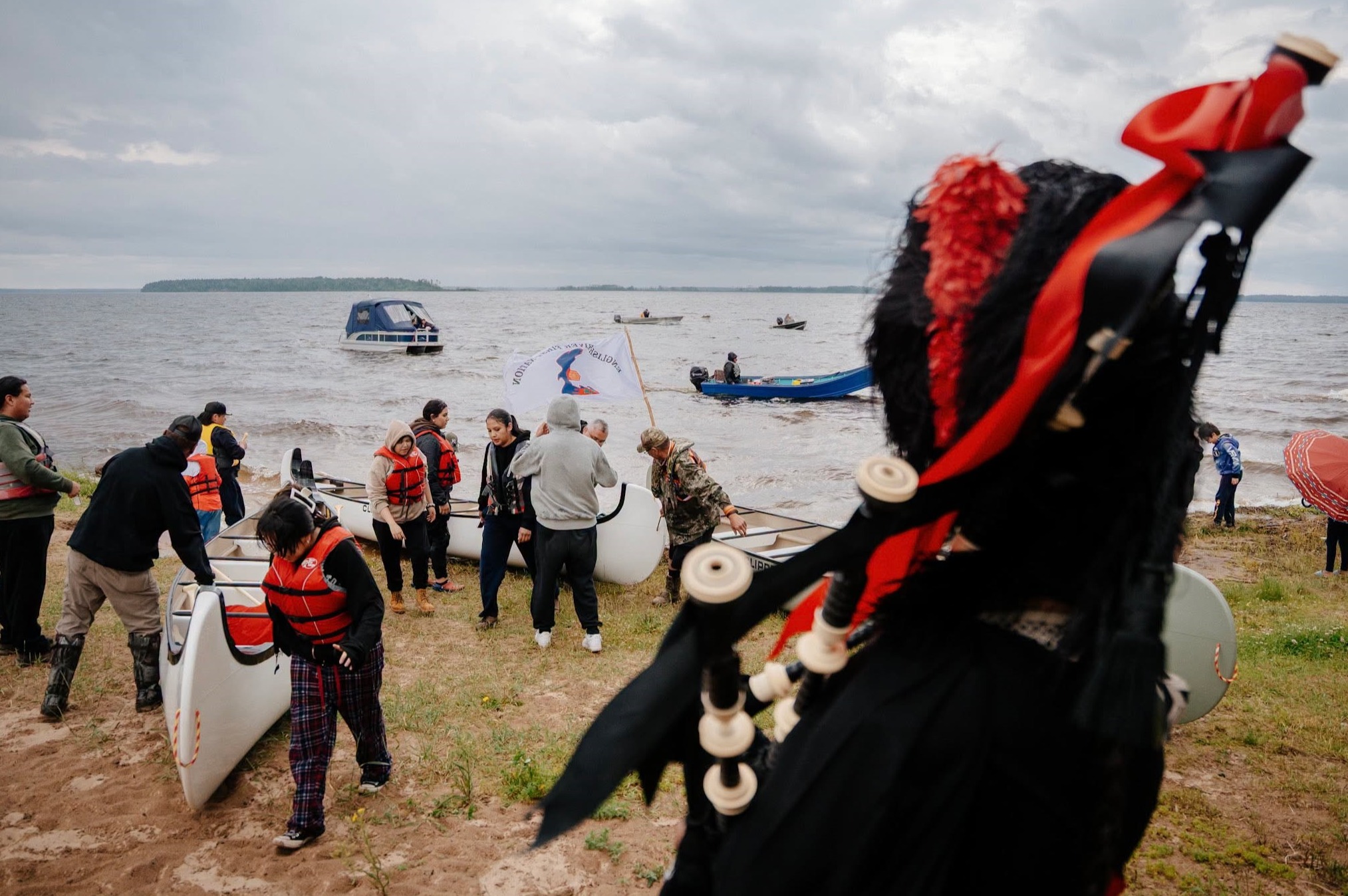 Many people were able to get out on the river for boating and canoeing.