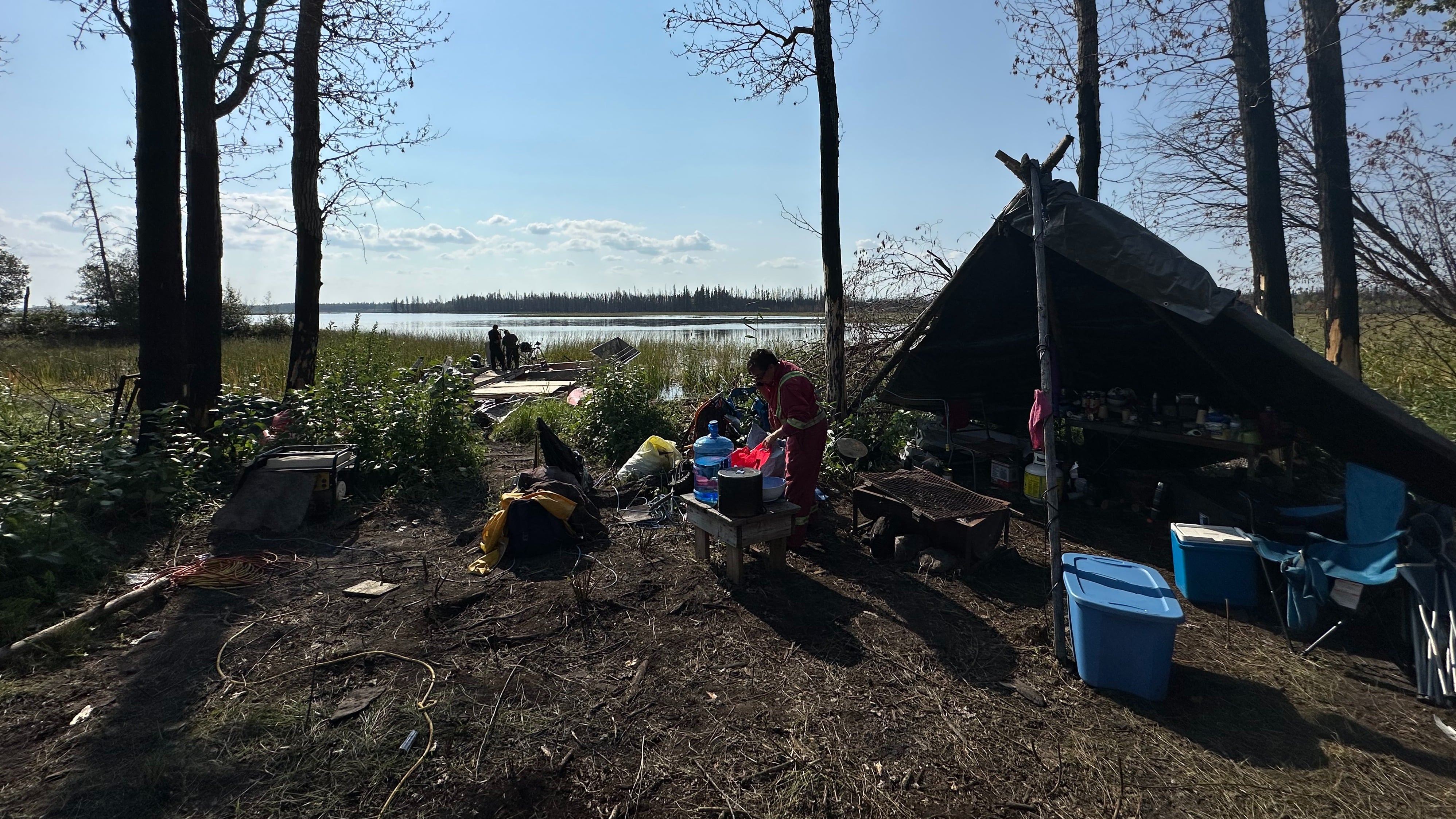 Jenna Roberts began building her camp on Bigstone Lake after it was destroyed in 2025.