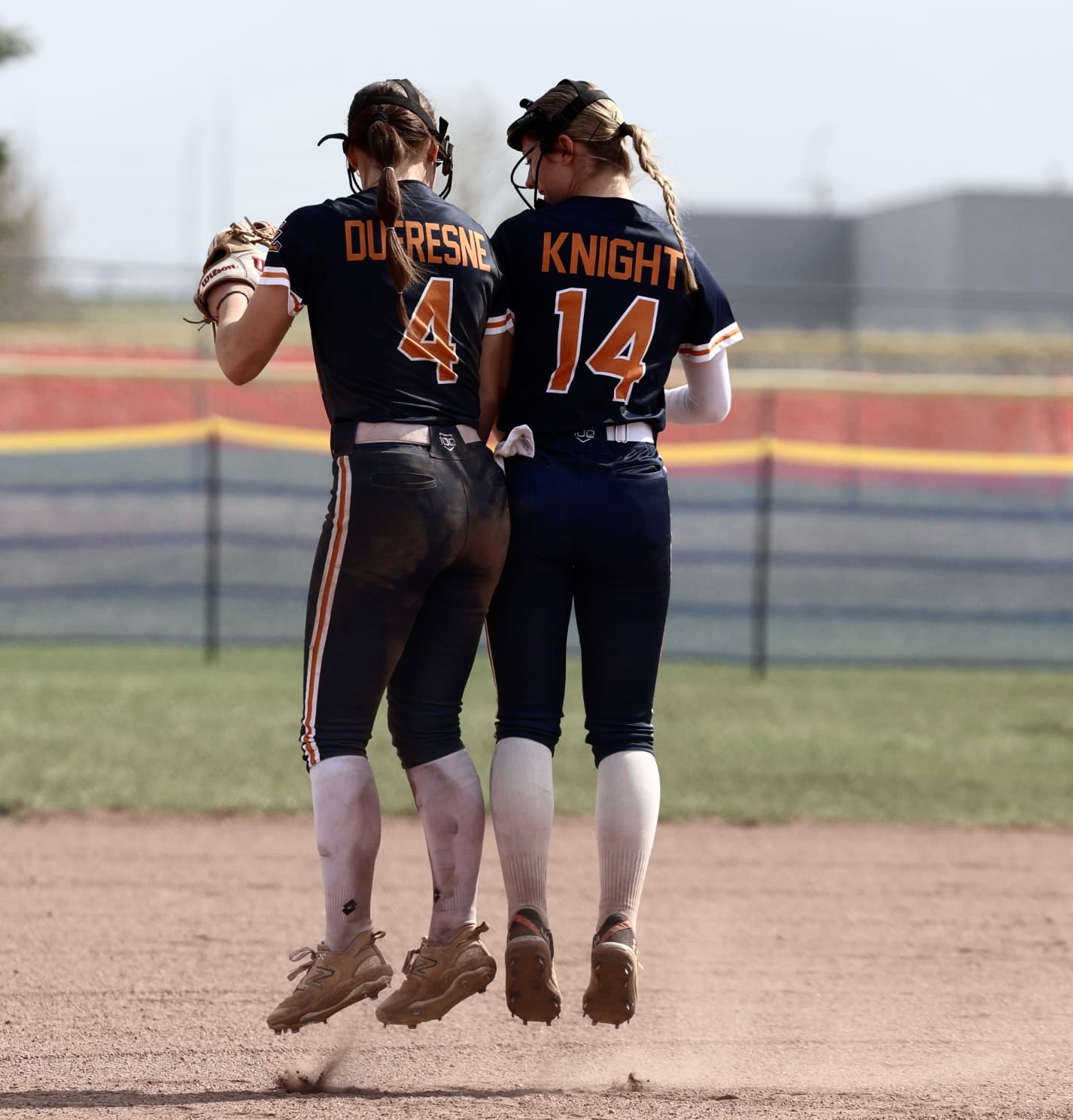 Meadow Lake’s Makenna Dufresne, left, and Lloydminster Liners teammate Morgan Knight pose during a previous softball tournament. The pair were both selected to join a Sherwood Park club for the U19 Canadian Softball Championship.