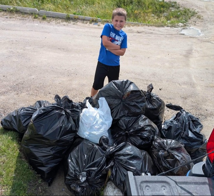 Neighbours, friends and community members donated so many bottles and cans that Tyler Richards was able to double his initial goal.