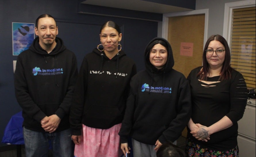 From left to right: Vince Umpherville, Shenelle Rockthunder, Brooke Whitehead and Charlene Drygeese.