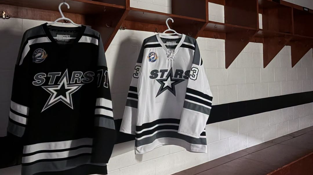 A peak at the Battlefords North Stars home and away jerseys for the 2026-27 season.