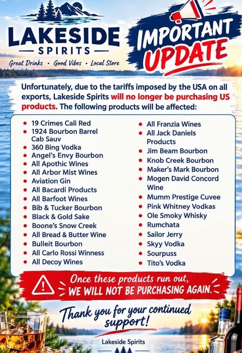 A list of products which will no longer be stocked.