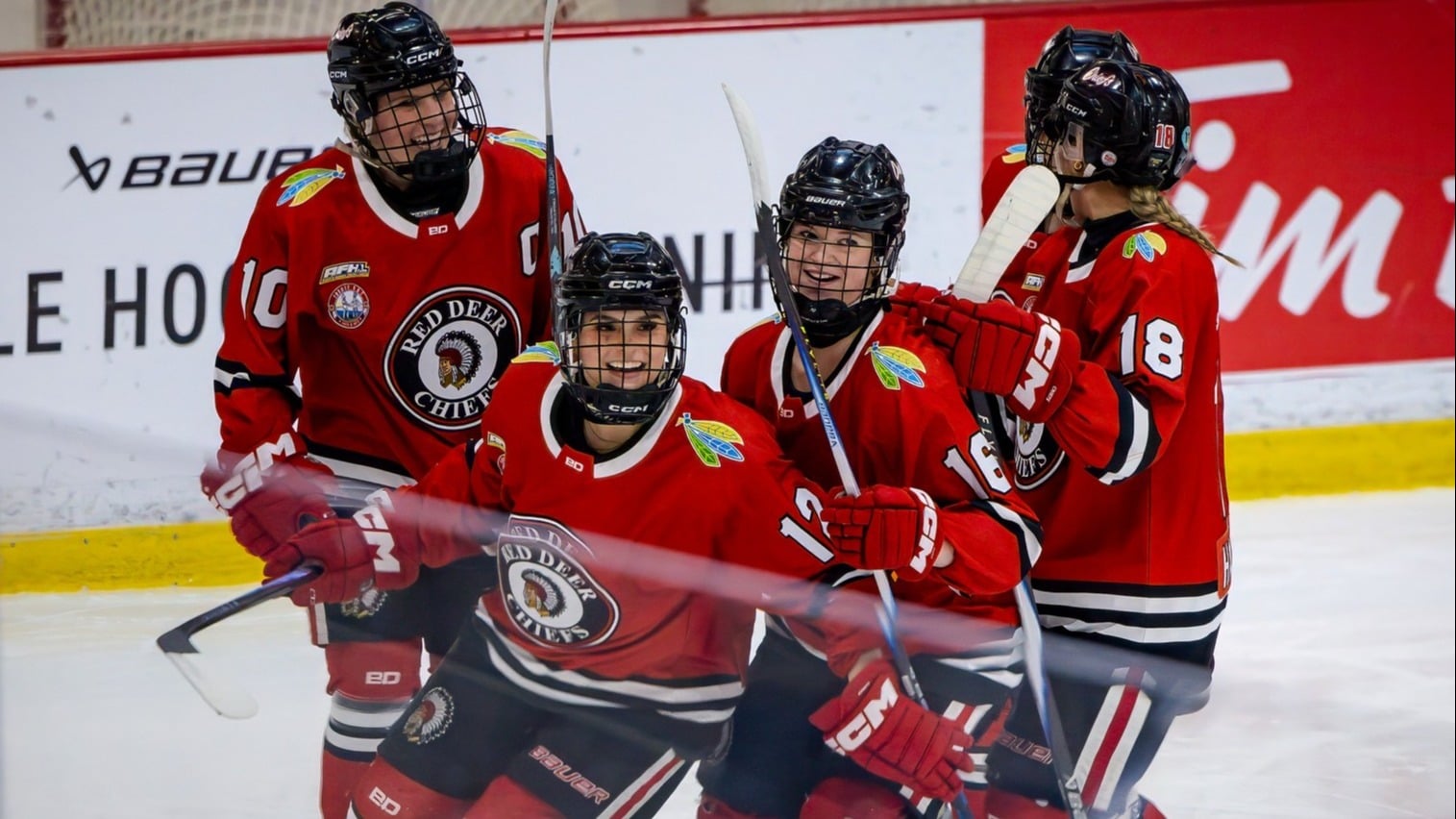 Grande Prairie's Kasey McLeod (#16) and the rest of the Red Deer Chiefs play for gold on Saturday at the Esso Cup.
