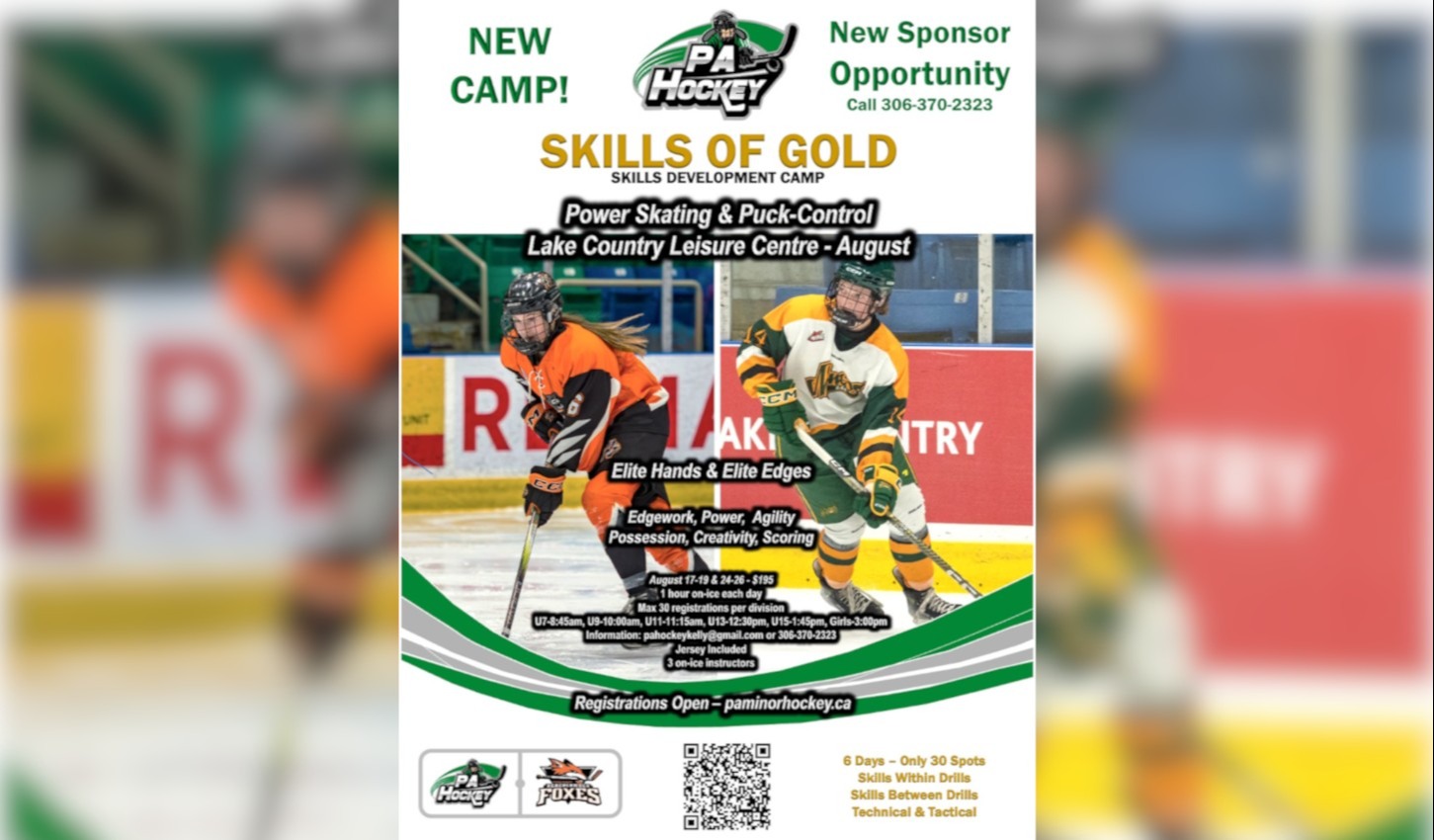 A poster for the upcoming Skills of Gold camp in August.