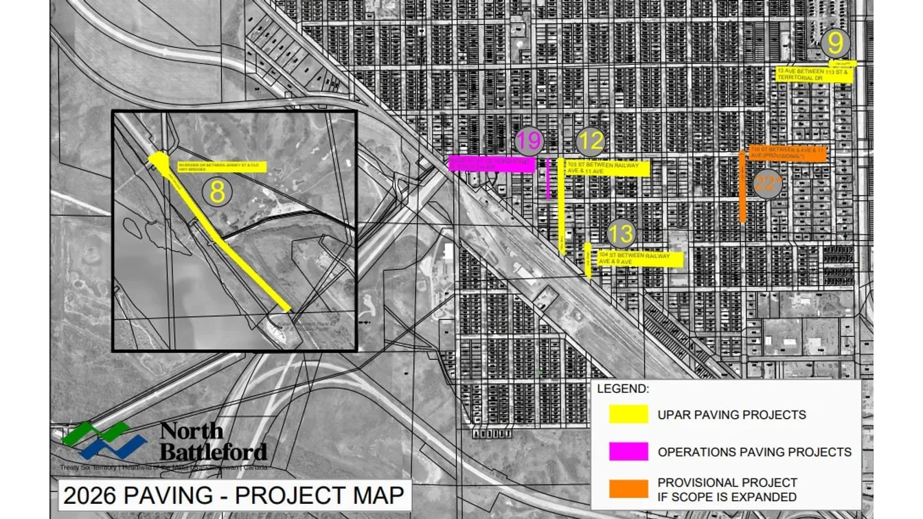 The 2026 paving project map