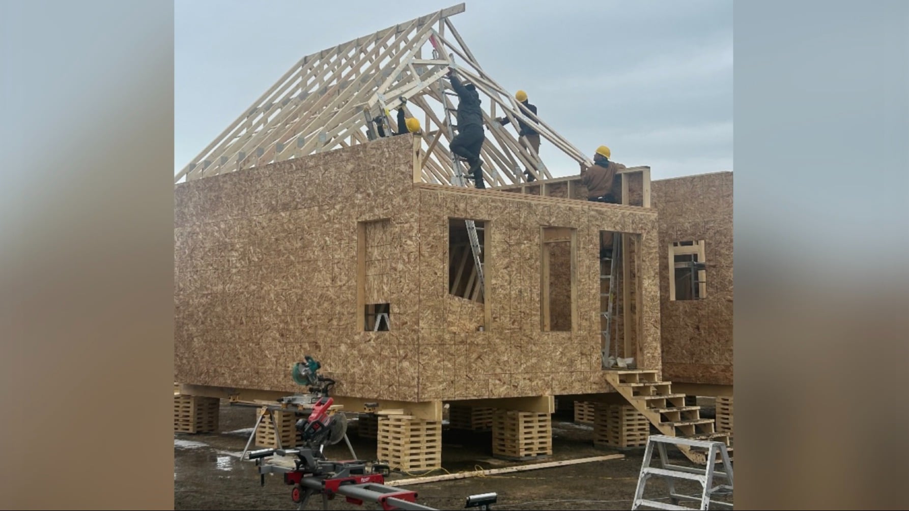 BATC's entry-level workers constructing a tiny home.
