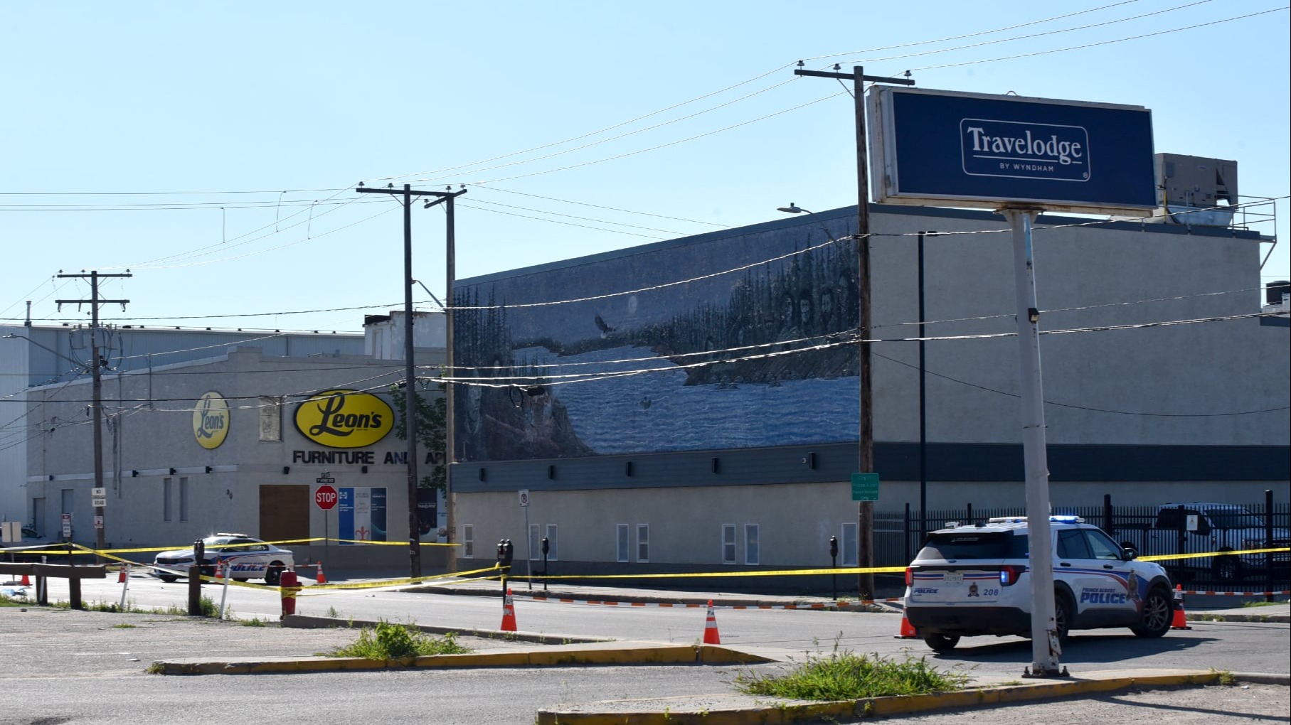 A view of the crime scene.
