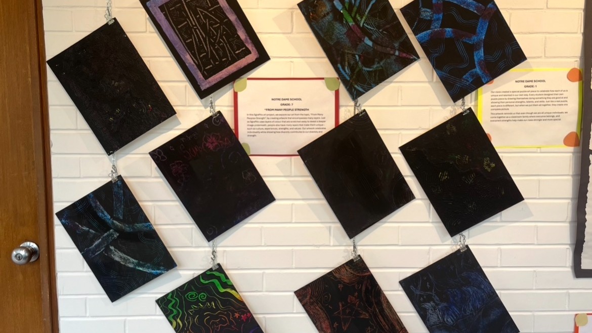 Artwork from grade 7's.