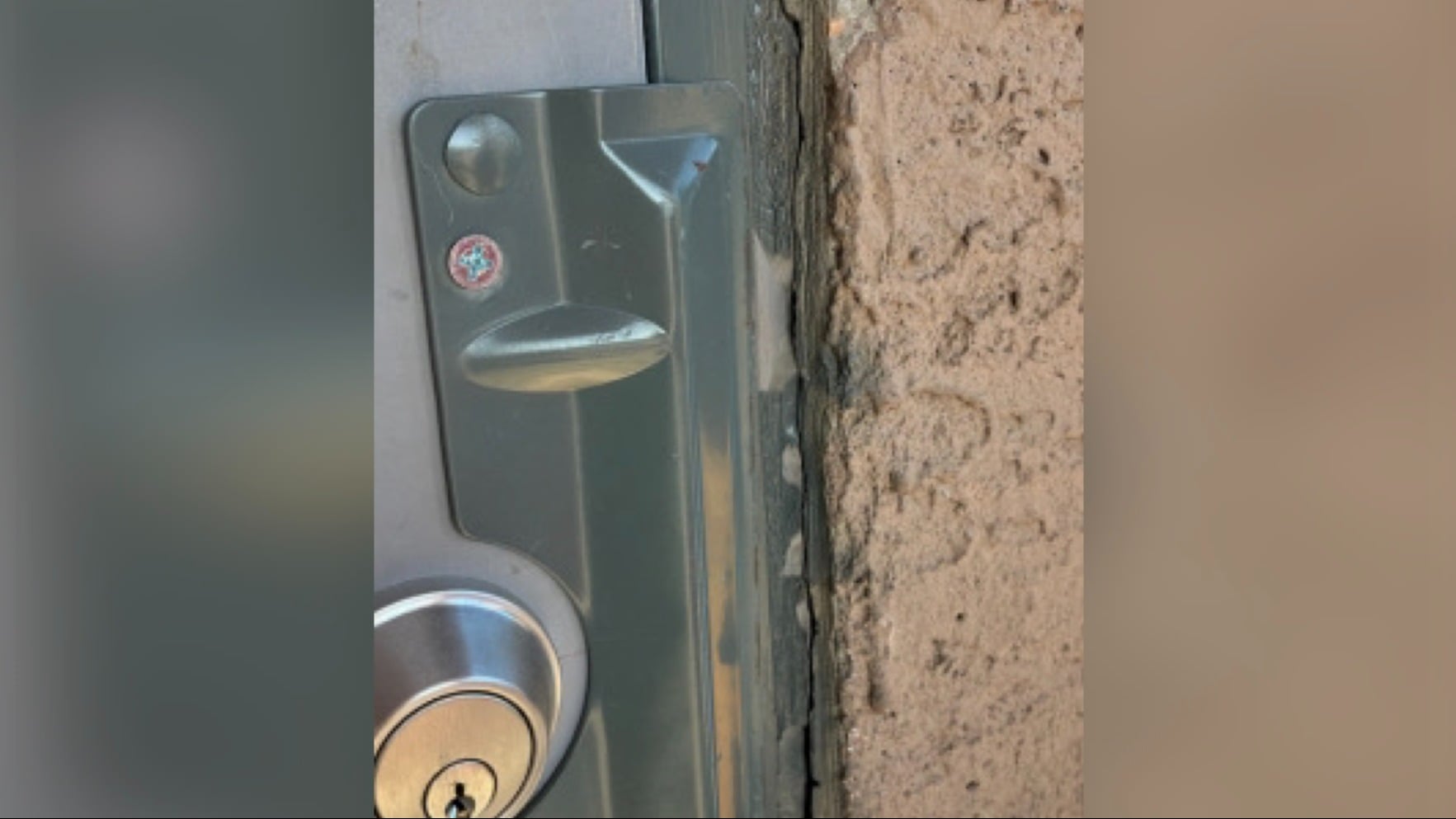 The back door of the building.