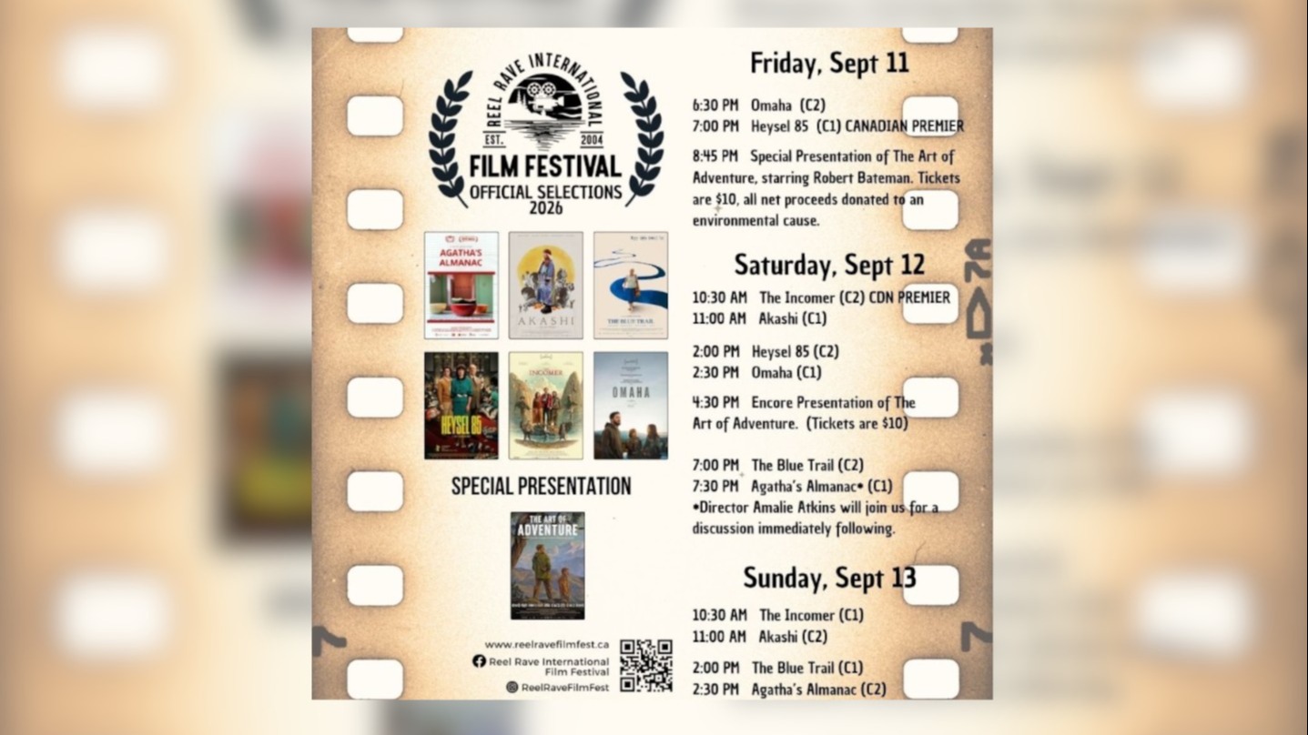 The schedule for this weekend's Reel Rave International Film Festival in Waskesiu.