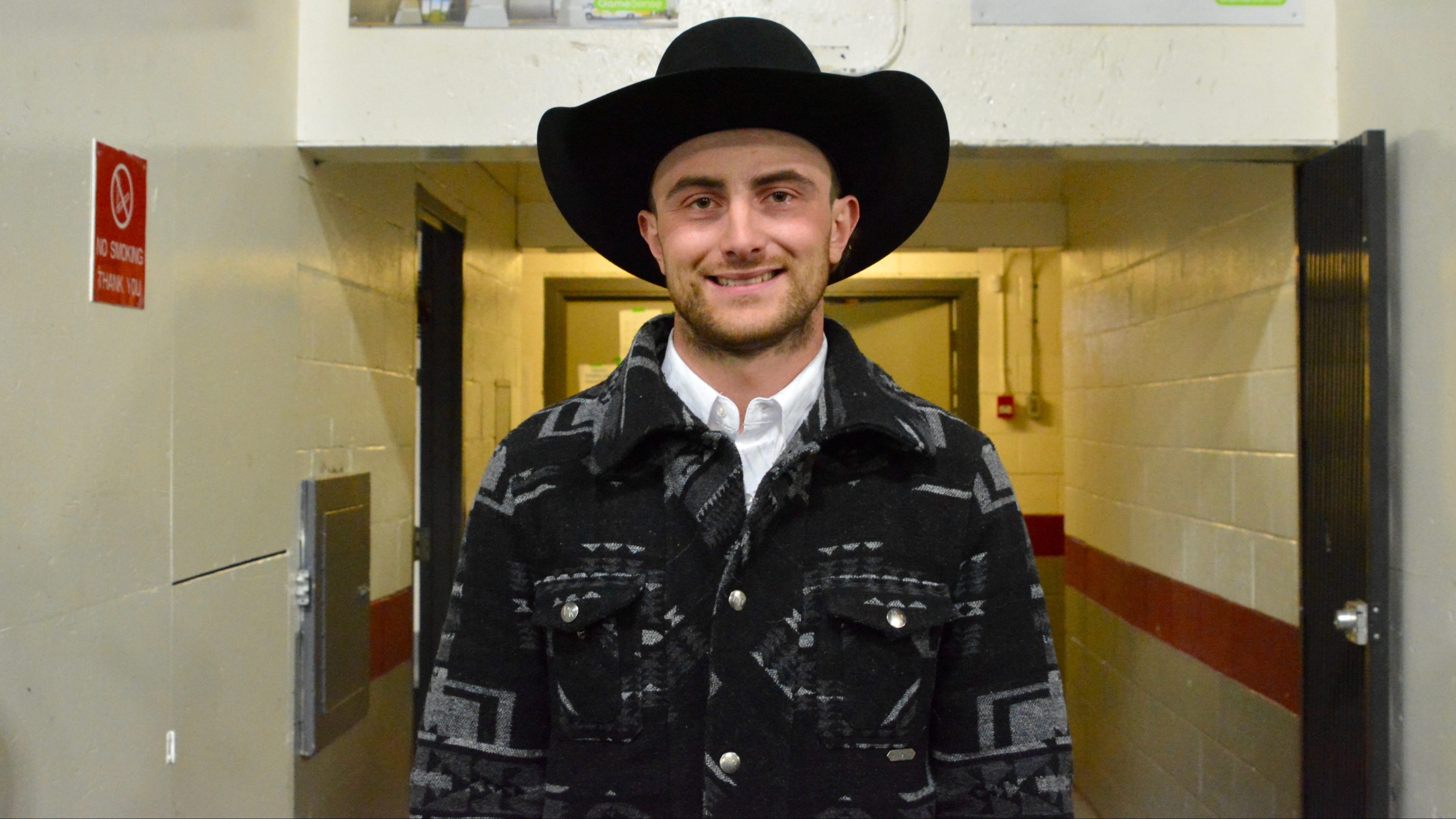 Wyatt Fennig of North Battleford competes in bull riding during the 54th annual North Battleford Kinsmen Indoor Rodeo at the Access Communications Centre on Friday, April 24, 2026.