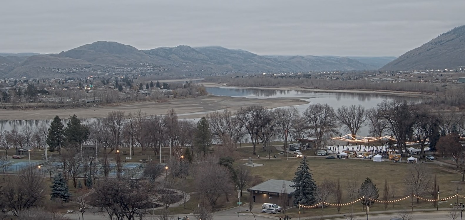 The Riverside Park rink captured on a Tourism Kamloops webcam.