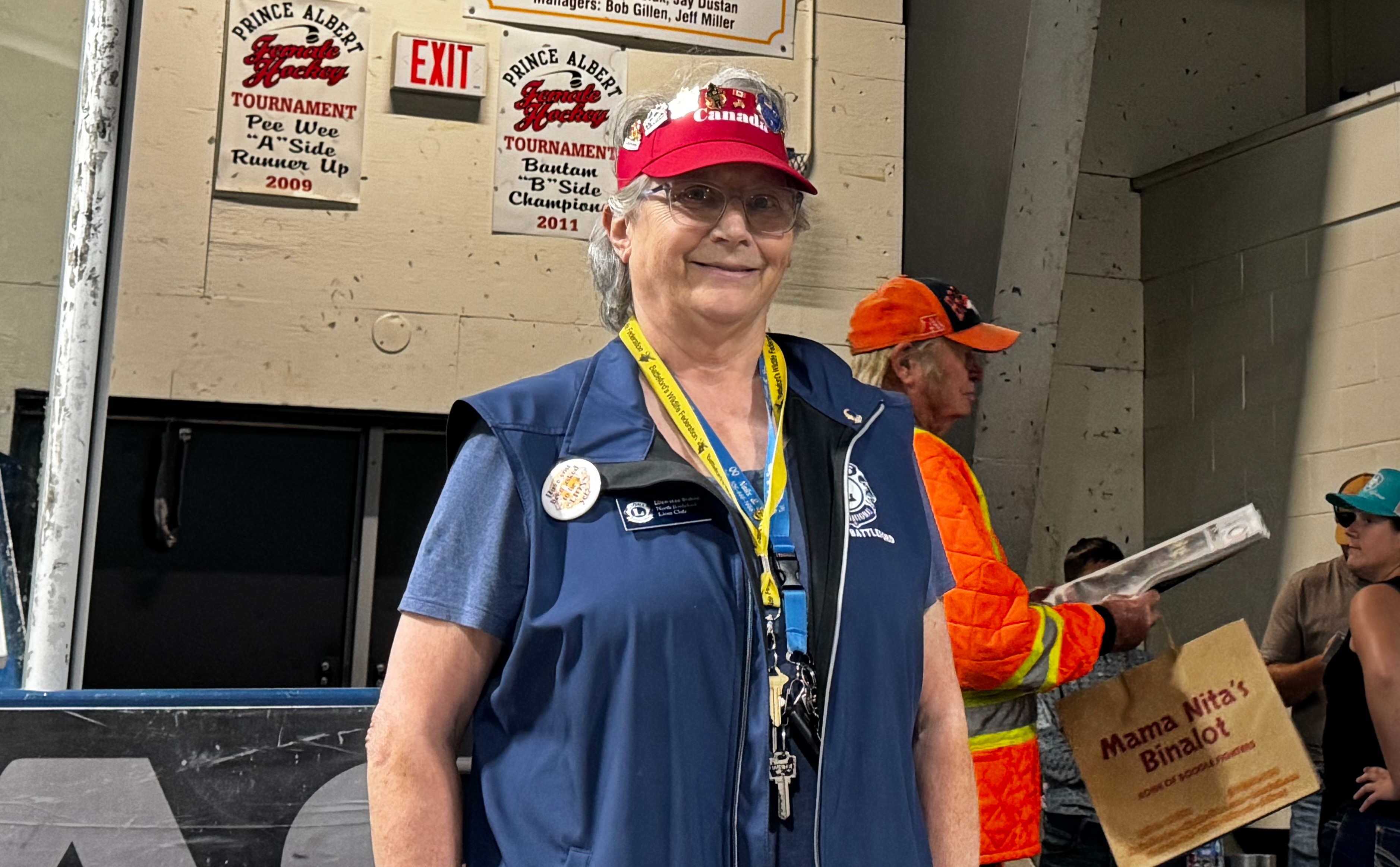 Longtime North Battleford Lions Club member Ellen-Mae Bishop during the club’s 18th annual trade show at the Battleford Arena on Aug. 15, 2026.