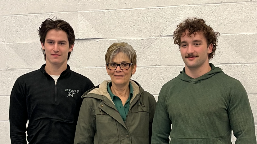 (left to right) Keegan Nash #2, Carolyn Andres, Drew Williamson #20.
