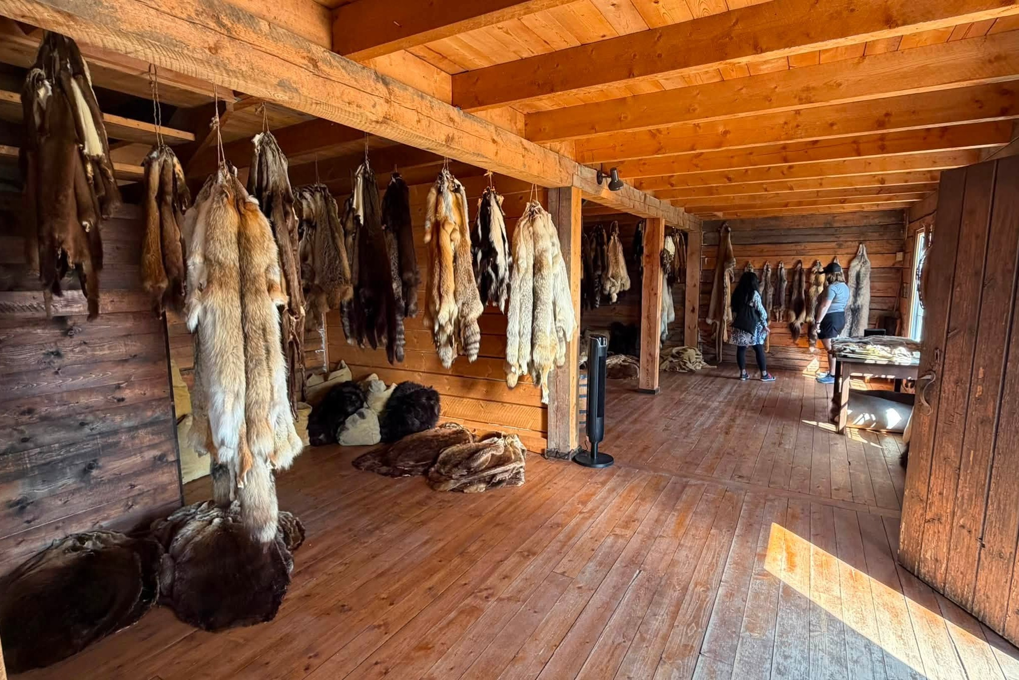Tours of Fort Carlton such as this exhibit showcasing the fur trade can also been seen.
