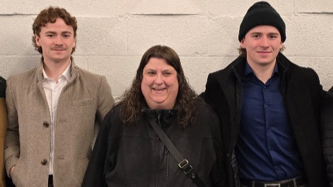 Crystal Swyryda (middle) with Sam Kirwan #14 and Will Kirwan #26.