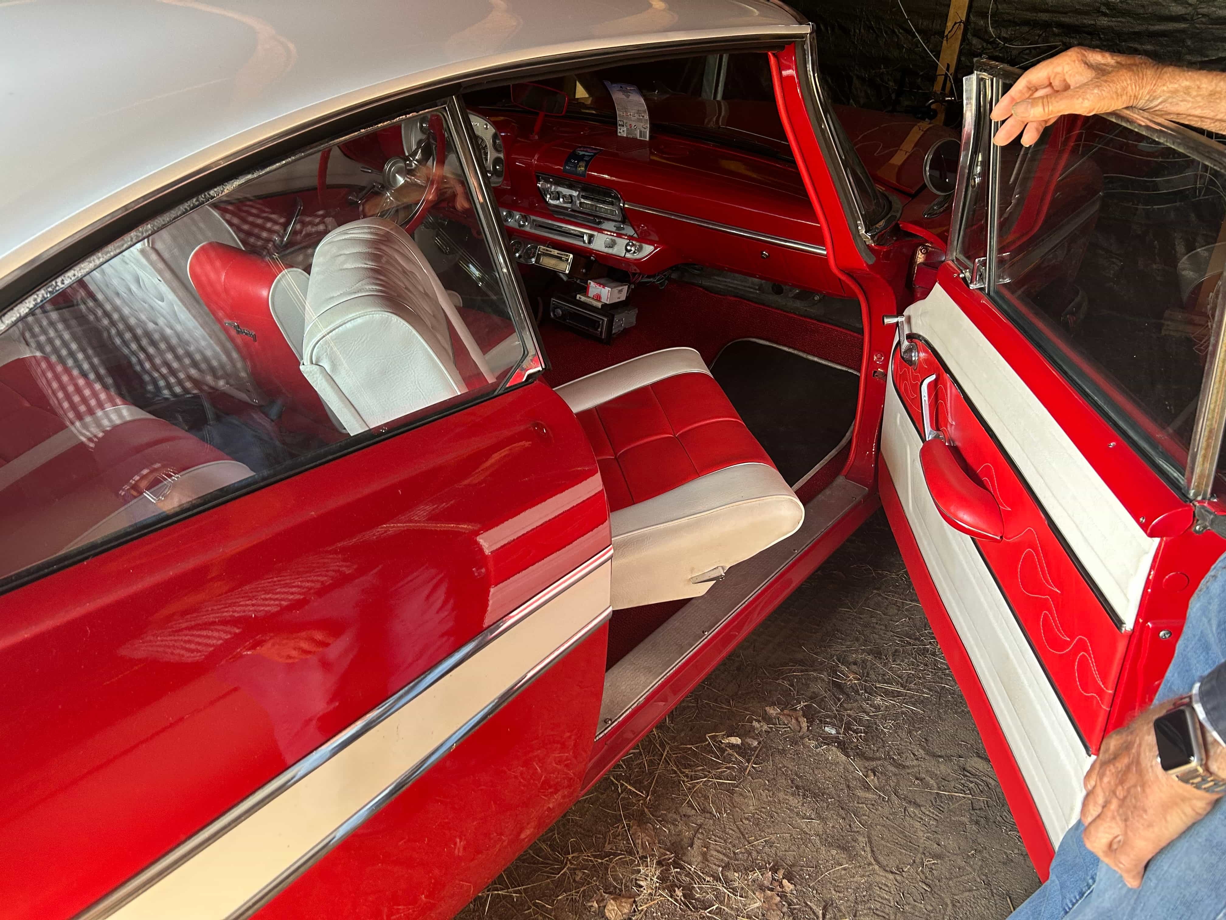 The one difference from Holmes' 1958 Plymouth Fury: the seats, which swivel to allow passengers to step out of the car easier.