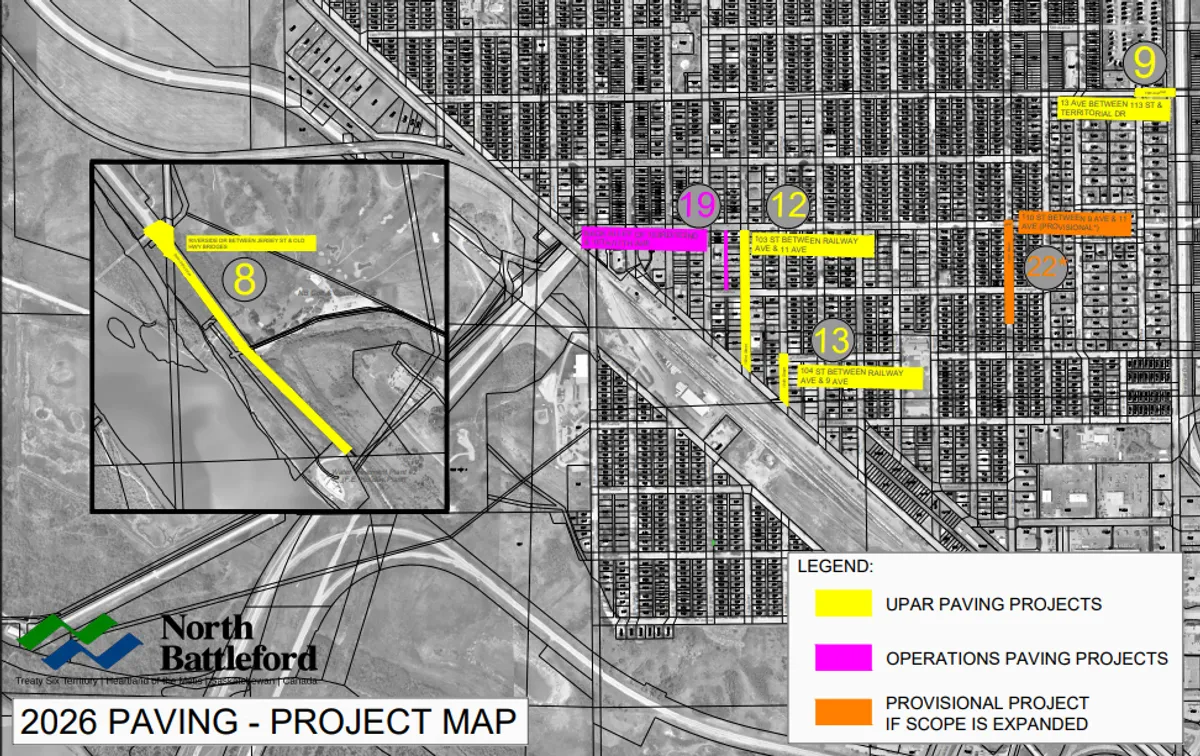 The 2026 paving project map