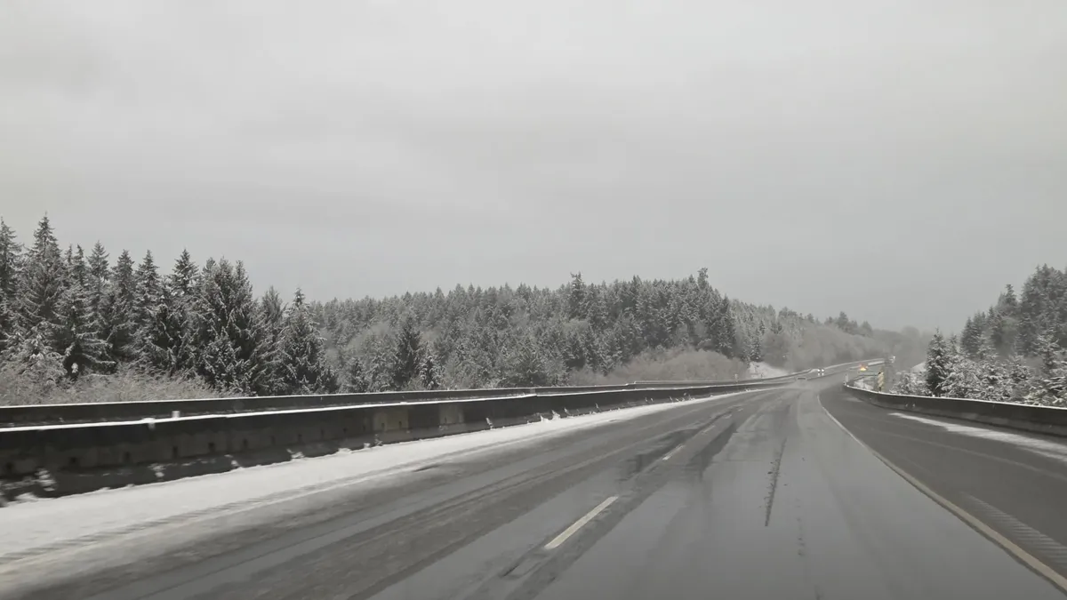 Snow was falling north of Qualicum Beach during the morning of Tuesday, March 10, with special weather statements in place warning of snow accumulation in place for much of Vancouver Island.