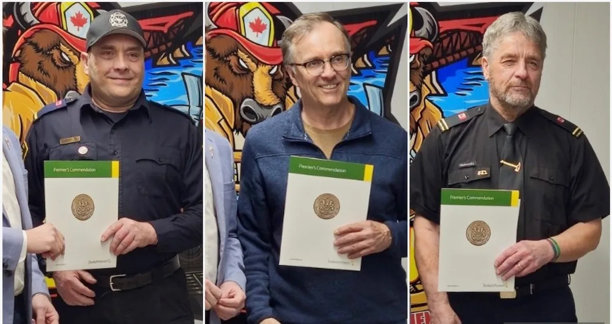 From left: Captain Stephane Henoux, firefighter Paul Davidson, and safety officer Gene Markowsky.