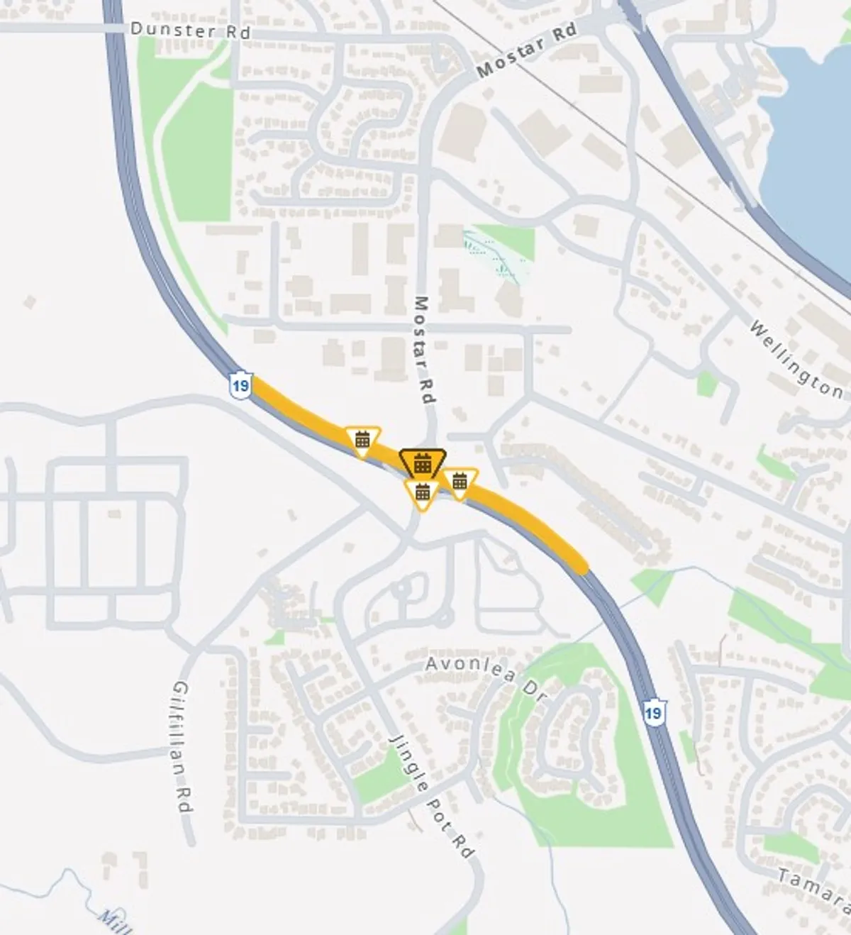 DriveBC has updated information of the construction schedule of enhancements to the Hwy. 19/Jingle Pot/Mostar intersection.