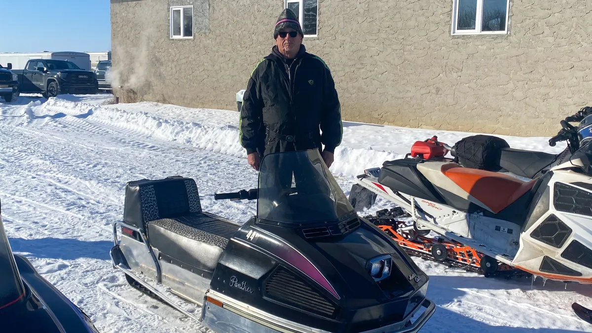 Dale Charabin with his 1974 Arctic Cat Panther.