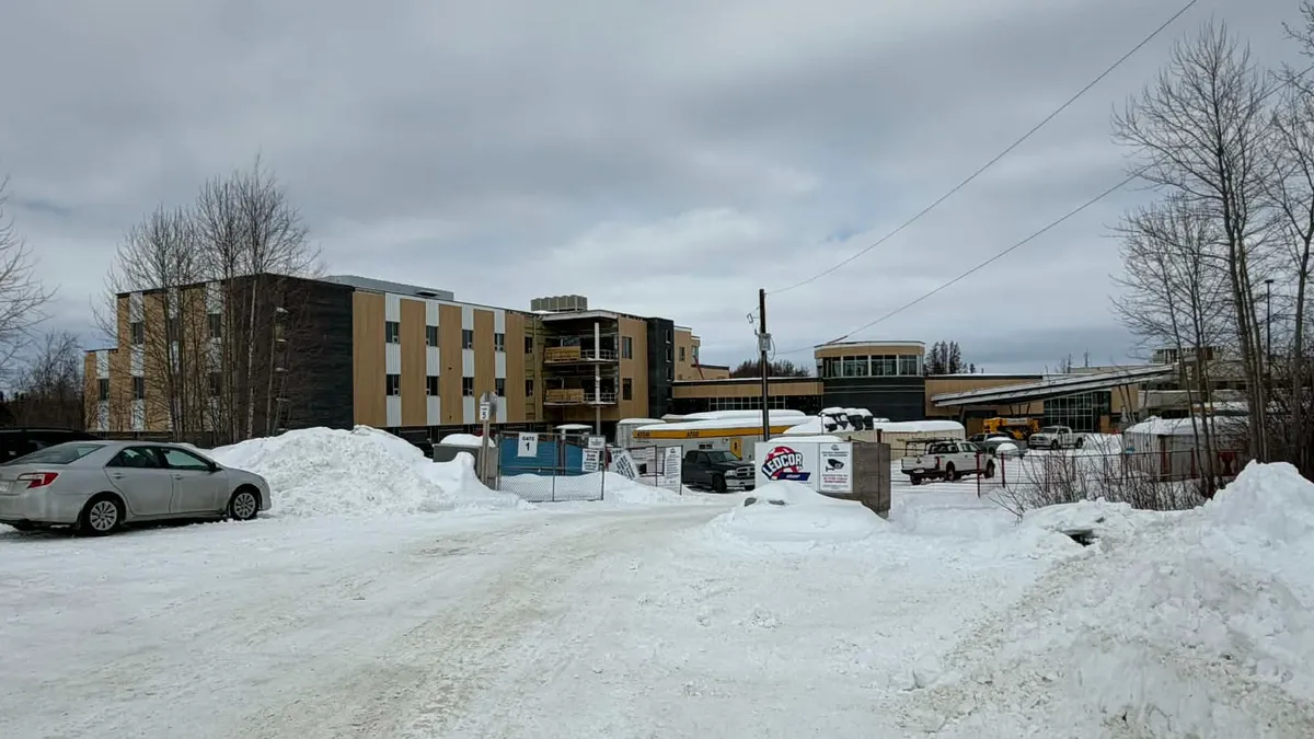 The new La Ronge long-term care facility under construction in March 2026.
