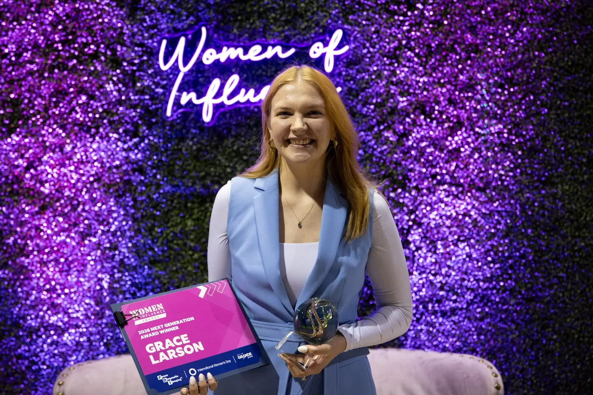 Grace Larson, winner of 2026 Women of Influence Next Generation Award.