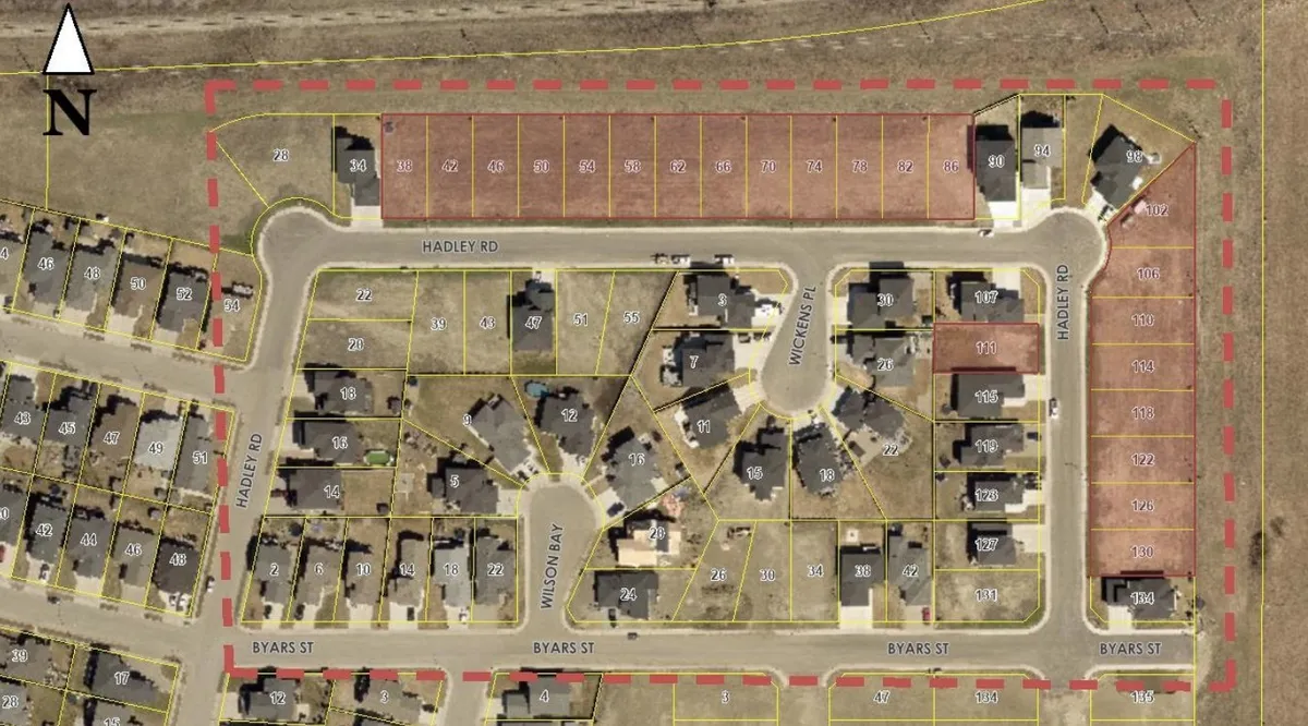 The lots marked with red are included in the offer.