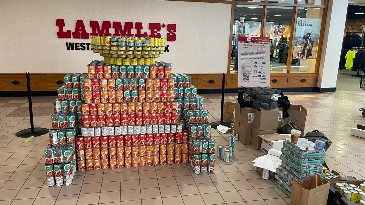 The Construction Lego Man Canstruction structure from Associated Engineering AB Ltd.