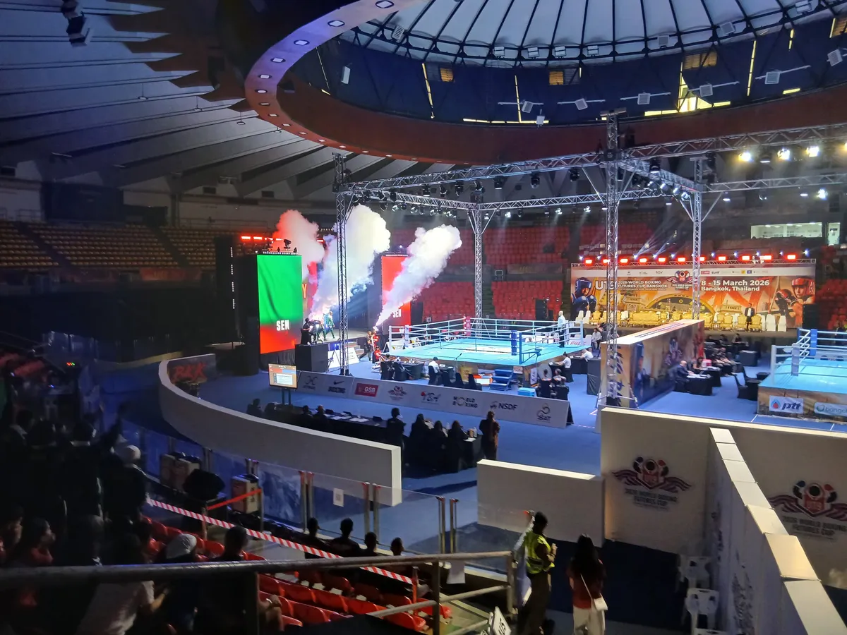 Inside the Huamak Stadium in Bangkok, Thailand during the U19 World Boxing Futures Cup.