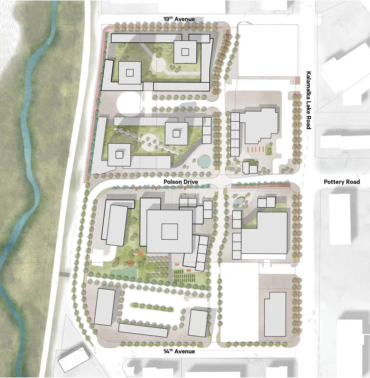 The property where the proposed Via District would go