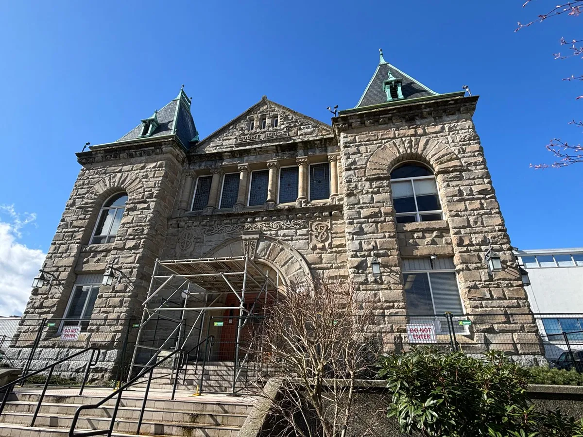 Nanaimo's historic courthouse building on Front St. represents a highly visible feature on the city's waterfront.