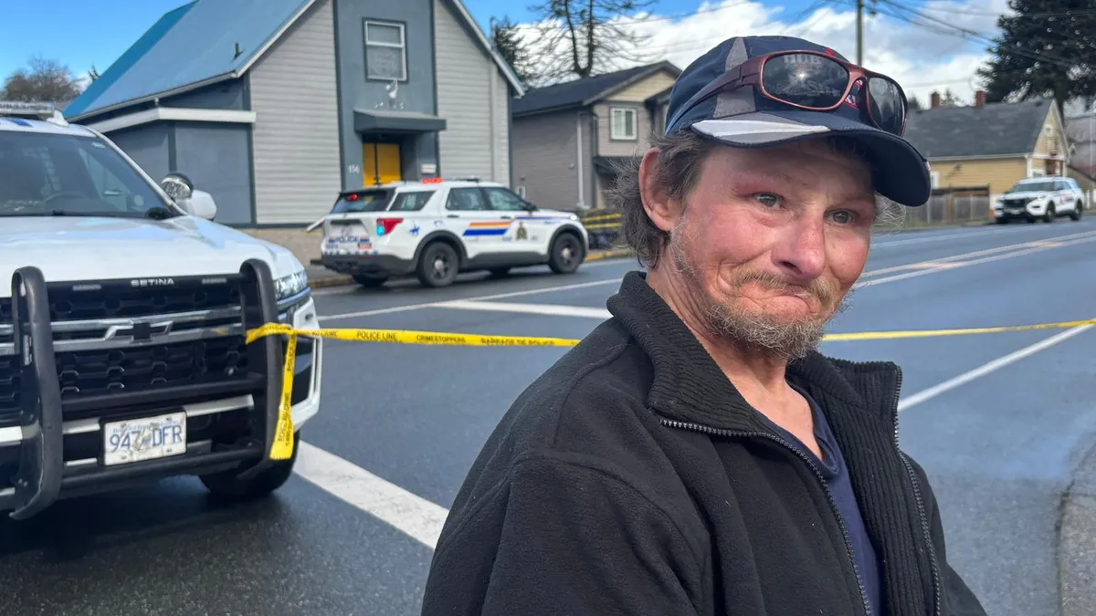 Tom Sheffield provided emergency first aid to the victim of a Friday morning stabbing in Nanaimo's south end.