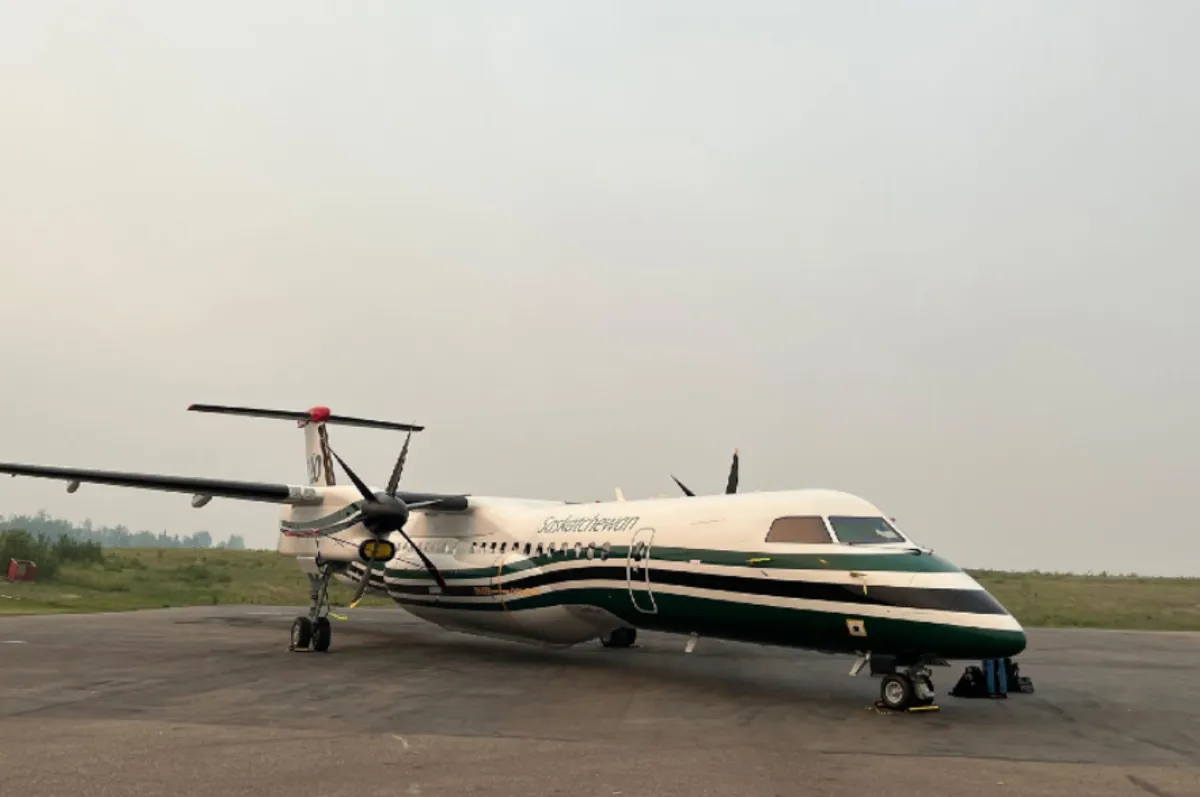 The province's first Conair Dash 8-Q400 AT Airtanker was delivered last April.