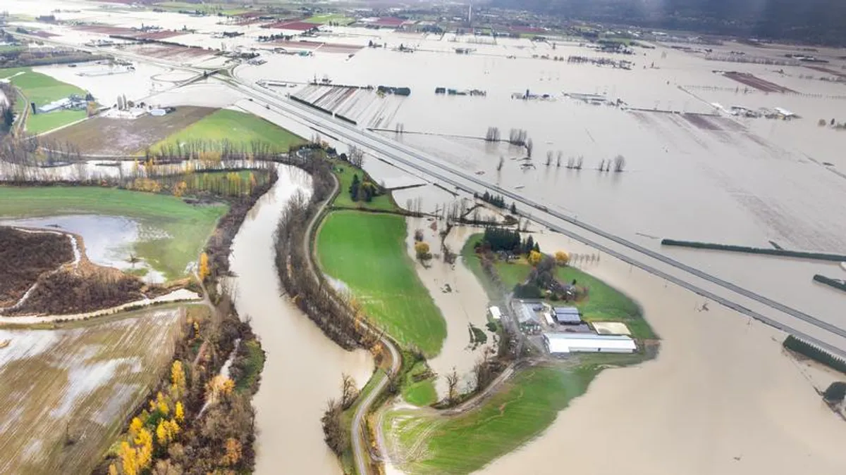 Flooding in Abbotsford in November 2021.