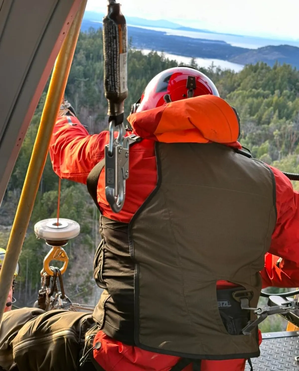 A North Shore Rescue member during a callout on the afternoon of Thursday, March 14 in Lantzville.